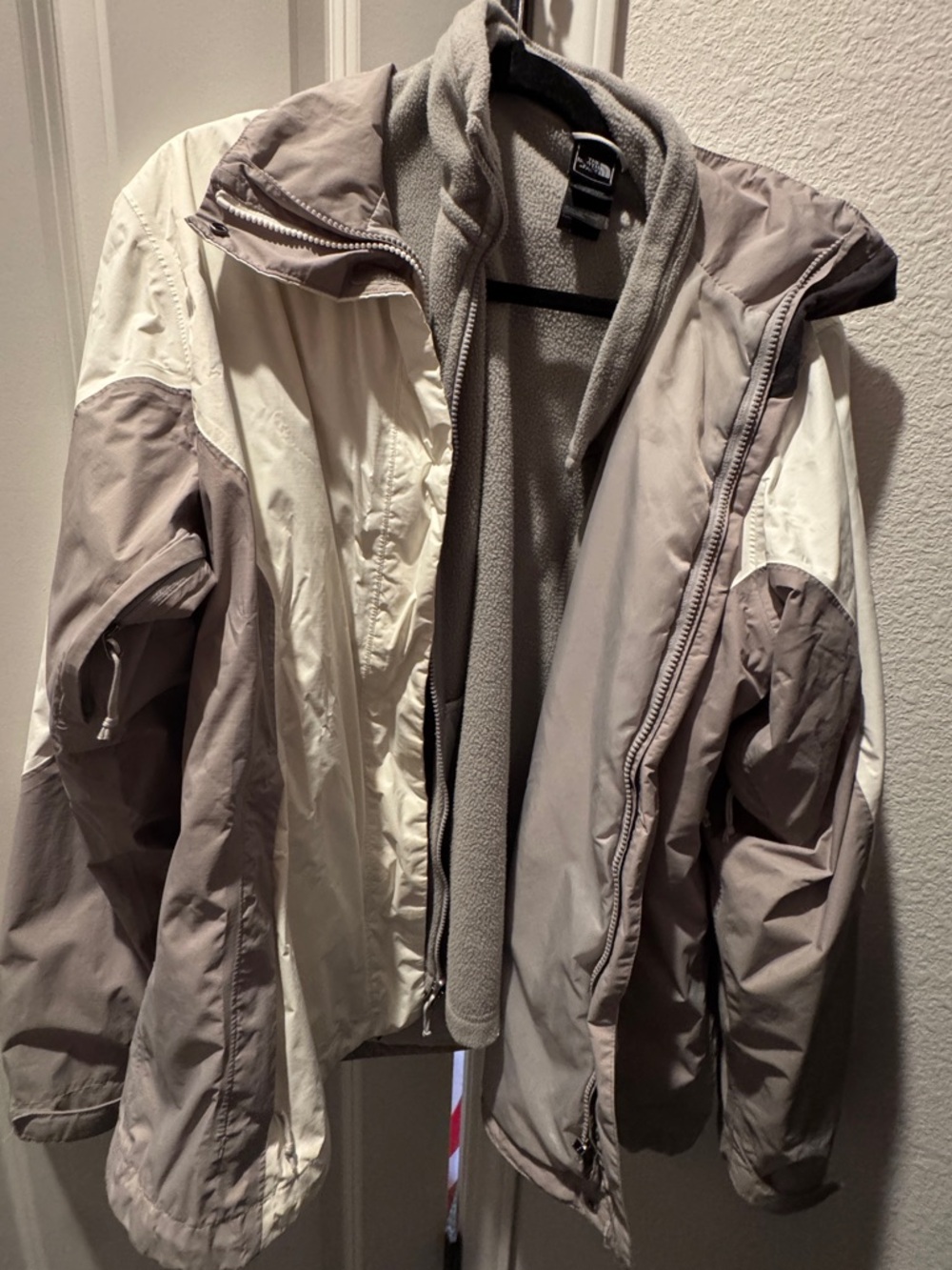 Northface Two-layer Outdoor Jacket in Taupe and Cream